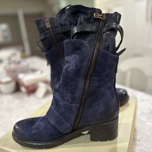 AS 98 Navy leather boots